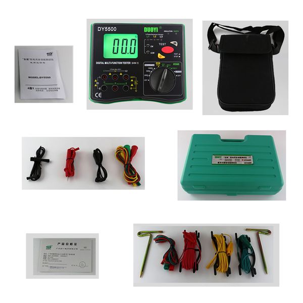 duoyi dy5500 4 in1 digital fluke multifunction resistance tester multimeter insulation earth voltmeter measuring phase indicator
duoyi dy5500 4 in1 digital fluke multifunction resistance tester multimeter insulation earth voltmeter measuring phase indicator
