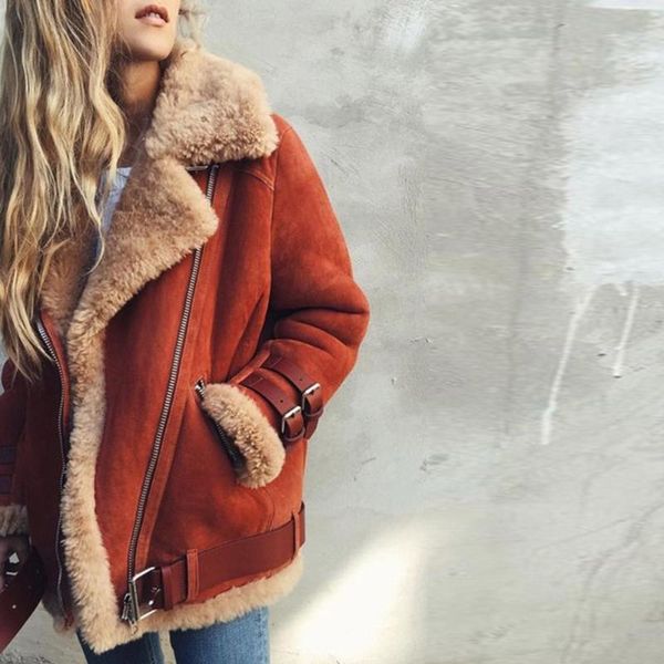 women's jackets winter coat suede leather faux fur jacket women plus size 5xl fashion thicken warm zipper motorcycle casual overcoat, Black;brown
women's jackets winter coat suede leather faux fur jacket women plus size 5xl fashion thicken warm zipper motorcycle casual overcoat, Black;brown