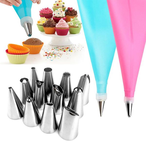 baking & pastry tools 14pcs/set icing piping nozzles with confectionery bag and interface adapter cream tip cake decorating spout
baking & pastry tools 14pcs/set icing piping nozzles with confectionery bag and interface adapter cream tip cake decorating spout