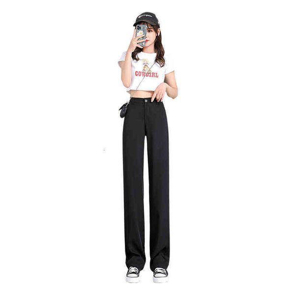 ice silk wide leg pants women's floor dragging high waist drop feeling black loose and thin summer casual straight trousers, Black;white
ice silk wide leg pants women's floor dragging high waist drop feeling black loose and thin summer casual straight trousers, Black;white