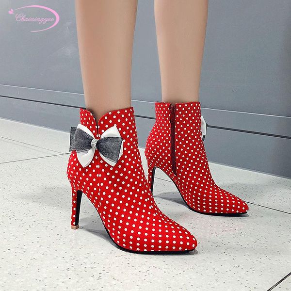 boots sweet style pointed toe ankle fashion bowknot dots cloth black white red high heel stiletto riding women shoes
boots sweet style pointed toe ankle fashion bowknot dots cloth black white red high heel stiletto riding women shoes