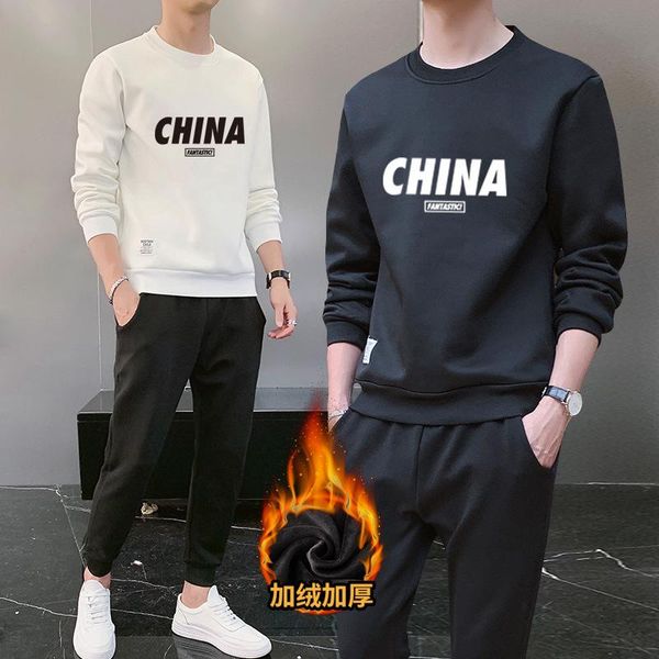men's tracksuits boutique sport suit fleece 2021 letters printing casual clothes add flocking collocation is male, Gray
men's tracksuits boutique sport suit fleece 2021 letters printing casual clothes add flocking collocation is male, Gray