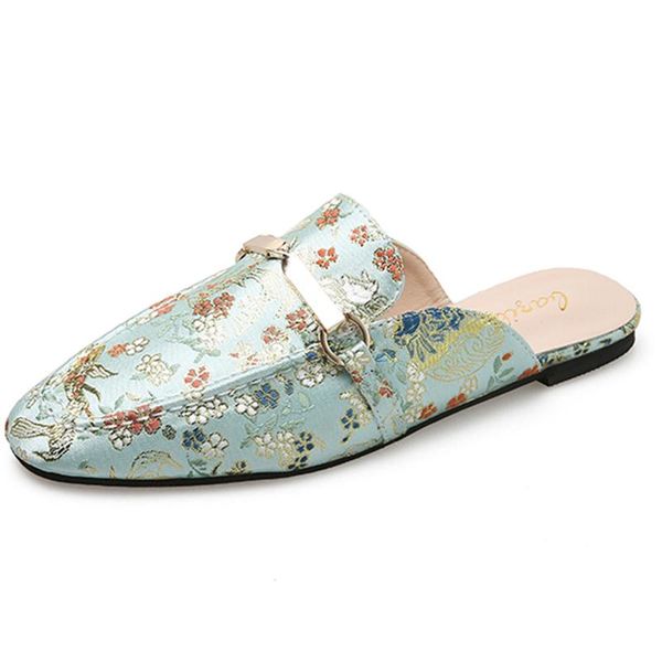 slippers flat women retro embroidery sandalias metal print floral mules plates feminino chaussure femme half slides shoes, Black
slippers flat women retro embroidery sandalias metal print floral mules plates feminino chaussure femme half slides shoes, Black