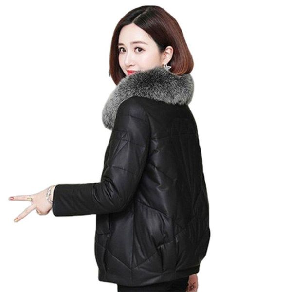 women's leather & faux jacket thicken women 3xl 4xl plus size short slim pu coat 2021 winter parkas korean fashion chic moto clothing 5, Black
women's leather & faux jacket thicken women 3xl 4xl plus size short slim pu coat 2021 winter parkas korean fashion chic moto clothing 5, Black