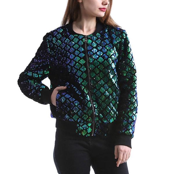 women's jackets spring autumn women sequin coat green bomber jacket long sleeve zipper streetwear casual basic 6q2533, Black;brown
women's jackets spring autumn women sequin coat green bomber jacket long sleeve zipper streetwear casual basic 6q2533, Black;brown