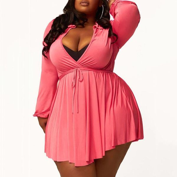 casual dresses plus size for women 4xl 5xl solid high waisted v neck full sleeve mini length fashion causal wear clothes dress vestidos, Black;gray
casual dresses plus size for women 4xl 5xl solid high waisted v neck full sleeve mini length fashion causal wear clothes dress vestidos, Black;gray