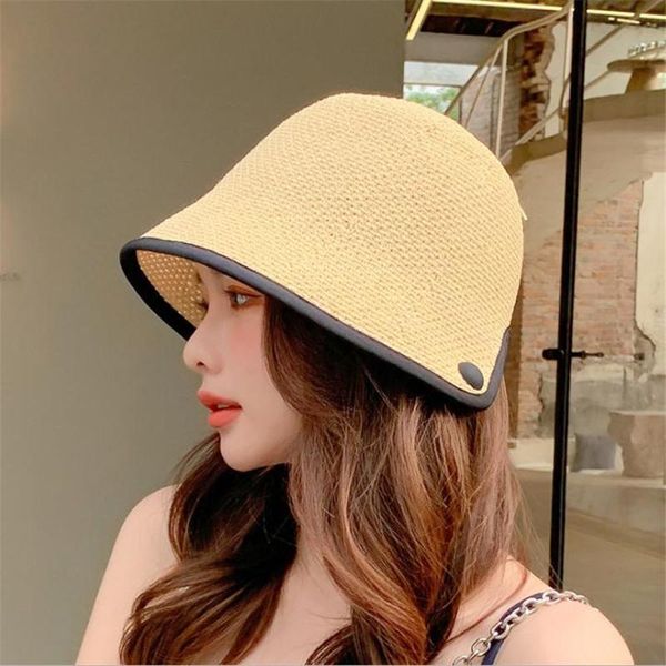 knitted fisherman hat summer sun basin knit casual can tie a wide brim hats, Blue;gray
knitted fisherman hat summer sun basin knit casual can tie a wide brim hats, Blue;gray