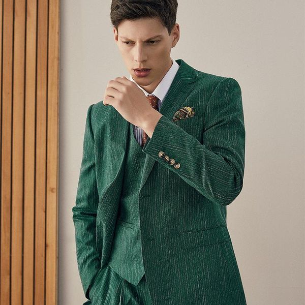 men's suits & blazers 2021 arrivals business man wedding dress men fashion green blazer + vest pant 3pcs set slim style plus size 58, White;black
men's suits & blazers 2021 arrivals business man wedding dress men fashion green blazer + vest pant 3pcs set slim style plus size 58, White;black