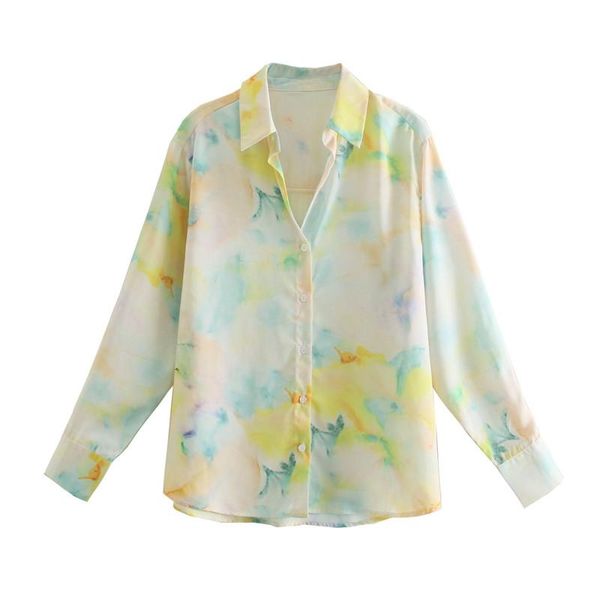 women's polos women tie-dye print soft blouses vintage long sleeve button-up female shirts blusas chic, White
women's polos women tie-dye print soft blouses vintage long sleeve button-up female shirts blusas chic, White