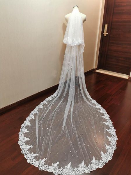 bridal veils lace pearls wedding veil 3.5 meters long 2 tiers with comb bride headpieces accessories, Black
bridal veils lace pearls wedding veil 3.5 meters long 2 tiers with comb bride headpieces accessories, Black