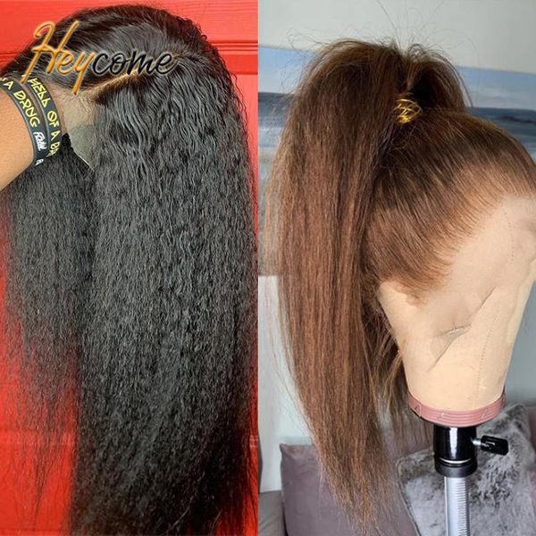 lace wigs heycome brazilian brown color kinky straight 150 180 density 13x1 front human hair for women pre plucked remy wig, Black;brown
lace wigs heycome brazilian brown color kinky straight 150 180 density 13x1 front human hair for women pre plucked remy wig, Black;brown
