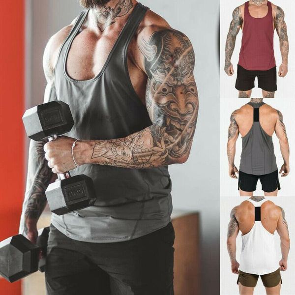 men' tank casual fitness sleeveless gym sports running vest slim muscle bodybuilding male exercise tee, White;black
men' tank casual fitness sleeveless gym sports running vest slim muscle bodybuilding male exercise tee, White;black