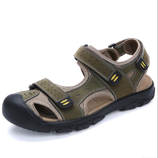 sandals summer 100% cowhide men's fashion casual shoes brand designer beach sandalias de homb, Black
sandals summer 100% cowhide men's fashion casual shoes brand designer beach sandalias de homb, Black