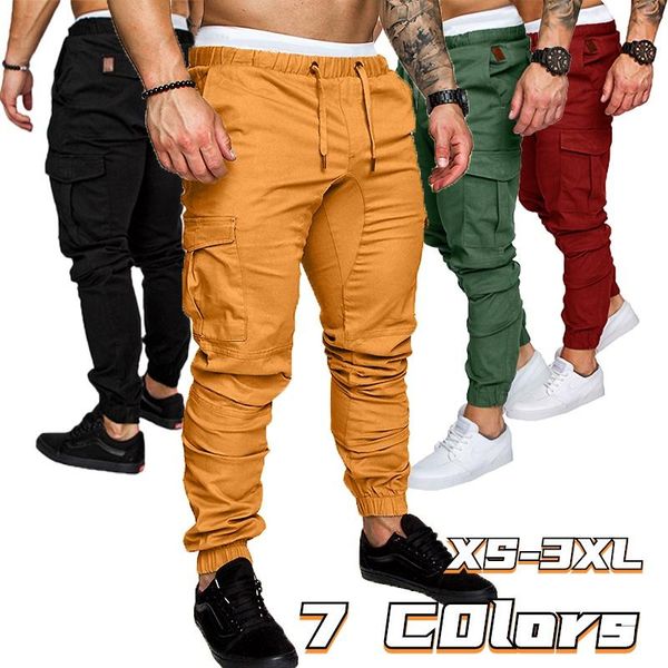 men's pants fashion casual sports sweatpants jogging tooling multicolor pencil trousers mens clothing, Black
men's pants fashion casual sports sweatpants jogging tooling multicolor pencil trousers mens clothing, Black