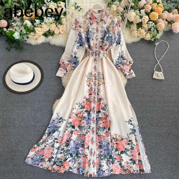 autumn floral print dresses women turn down collar with belt single breasted high waist a line slim dress 210715, Black;gray
autumn floral print dresses women turn down collar with belt single breasted high waist a line slim dress 210715, Black;gray