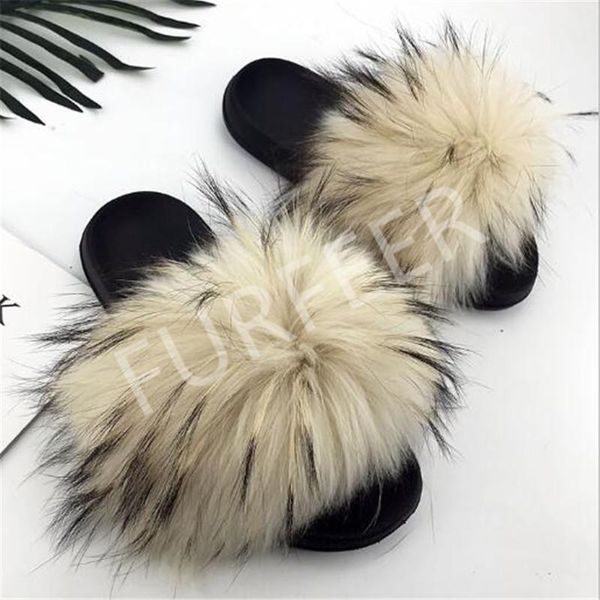 slippers women's summer real raccoon fur warm home shoes women slides ladies fluffy furry sandals flip flops, Black
slippers women's summer real raccoon fur warm home shoes women slides ladies fluffy furry sandals flip flops, Black