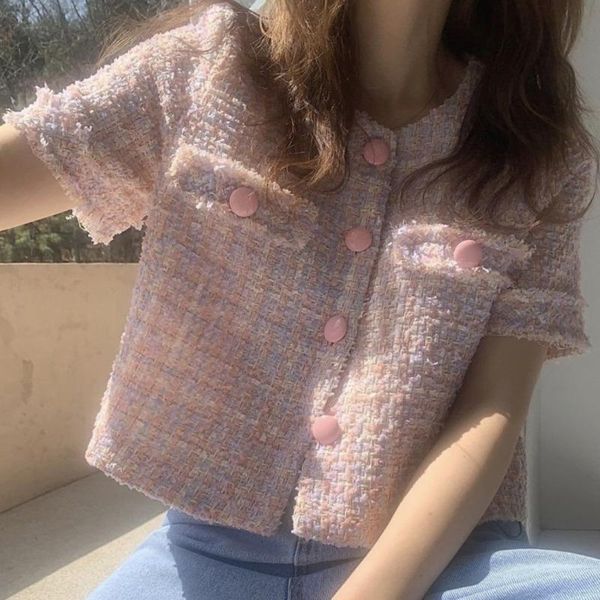 women's jackets korean chic plaid tweed jacket coat women short sleeve small fragrant vintage crop ladies single-breasted outwear, Black;brown
women's jackets korean chic plaid tweed jacket coat women short sleeve small fragrant vintage crop ladies single-breasted outwear, Black;brown