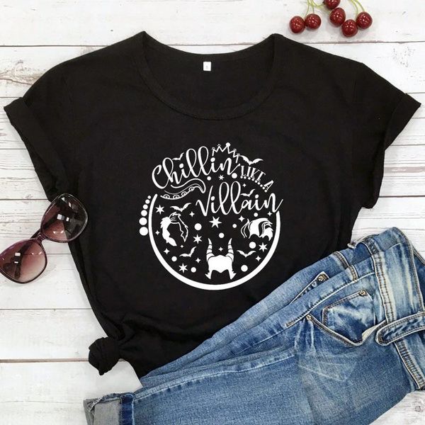 women's t-shirt chillin like a villain tshirt shirt hallowenn fashion cotton women tshirts o neck casual short sleeve tees, White
women's t-shirt chillin like a villain tshirt shirt hallowenn fashion cotton women tshirts o neck casual short sleeve tees, White