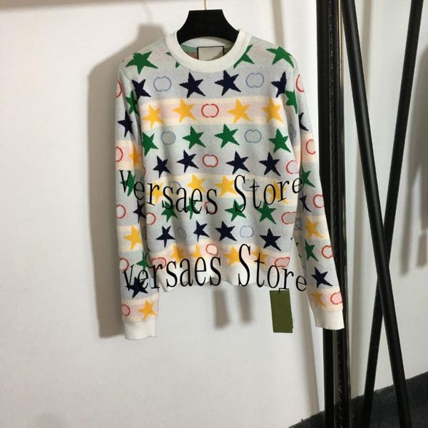women's sweaters 21 luxury design high-end pentagonal star fashion long sleeve round neck pullover temperament versatile knitted sweate, White;black
women's sweaters 21 luxury design high-end pentagonal star fashion long sleeve round neck pullover temperament versatile knitted sweate, White;black