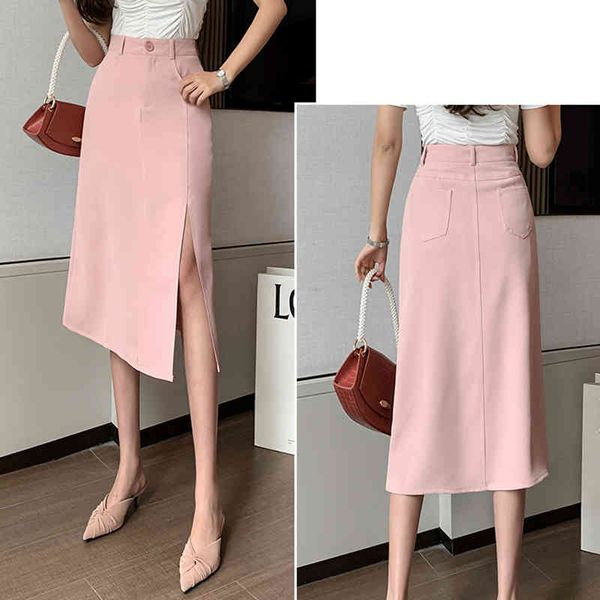 skirts spring summer skirt women high waist pockets black beige or pink slit womens casual faldas largas 0u71
skirts spring summer skirt women high waist pockets black beige or pink slit womens casual faldas largas 0u71