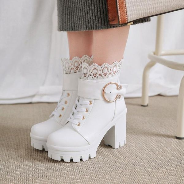 boots women's metal decoration ankle woman lace high heels women pump zip ladies big size footwear female platform up shoes, Black
boots women's metal decoration ankle woman lace high heels women pump zip ladies big size footwear female platform up shoes, Black