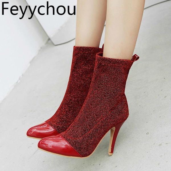 boots women autumn winter super high heel pointed toe ankle sequined cloth stretch basic 2021 fashion casual red, Black
boots women autumn winter super high heel pointed toe ankle sequined cloth stretch basic 2021 fashion casual red, Black