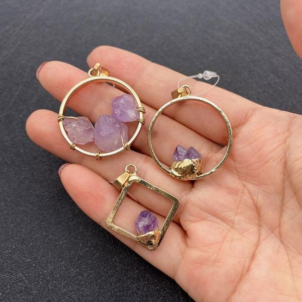 charms diamond round amethyst pendant natural semi-precious stone for diy necklace designer jewelry charm accessories 1/pcs, Bronze;silver
charms diamond round amethyst pendant natural semi-precious stone for diy necklace designer jewelry charm accessories 1/pcs, Bronze;silver