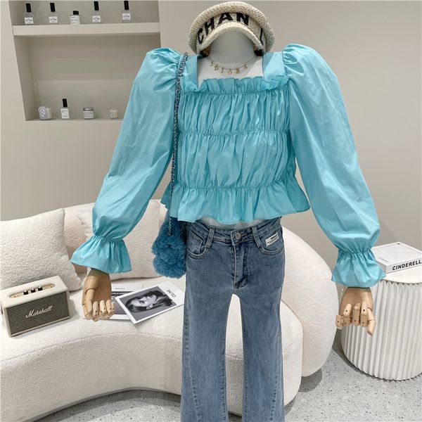 blouses spring summer 2021 niche feminine square neck bubble shoulder plied sweet shirt, White
blouses spring summer 2021 niche feminine square neck bubble shoulder plied sweet shirt, White