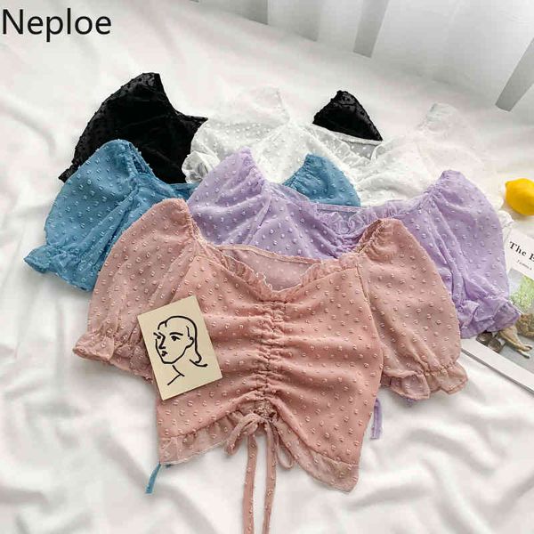 neploe blouse women beach style slash neck puff sleeve crop summer sweet ruffles pleated drawstring short chiffon shirt 210422, White
neploe blouse women beach style slash neck puff sleeve crop summer sweet ruffles pleated drawstring short chiffon shirt 210422, White
