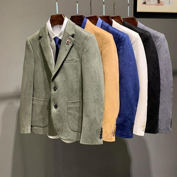 men's suits & blazers casual suit jacket men single breasted autumn winter slim fit street wear high quality, White;black 
men's suits & blazers casual suit jacket men single breasted autumn winter slim fit street wear high quality, White;black