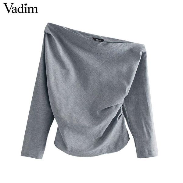 women's blouses & shirts vadim women off shoulder blouse skew collar long sleeve pleated shirt female chic party club fashion lb52, White
women's blouses & shirts vadim women off shoulder blouse skew collar long sleeve pleated shirt female chic party club fashion lb52, White