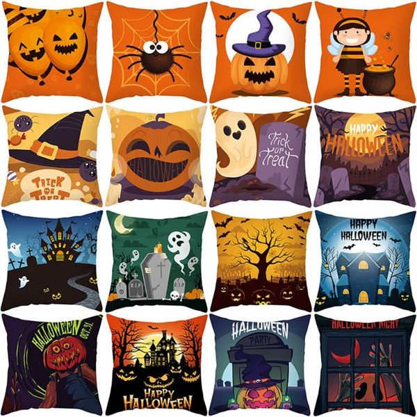 

pillow case halloween decoration for home cartoon pumpkin bat ghost castle pillowcase cushion cover horror party supplies accessor