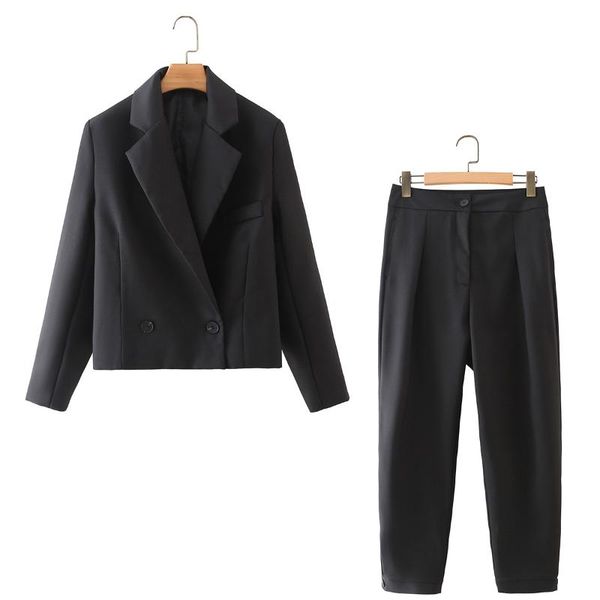 women's two piece pants 2021 set suit women elegant fashion office lady cropped blazer vintage chic woman outfit suits, White
women's two piece pants 2021 set suit women elegant fashion office lady cropped blazer vintage chic woman outfit suits, White
