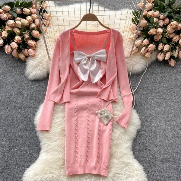 casual dresses female autumn korean winter ensemble knitted long sleeve cardigan + sweet bow bodycon girdle dress two tender parts l2d0, Black;gray
casual dresses female autumn korean winter ensemble knitted long sleeve cardigan + sweet bow bodycon girdle dress two tender parts l2d0, Black;gray