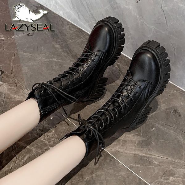 boots lazyseal women autumn pu leather chunky 24cm shoes tube lace up platform ankle boot female fashion bootie, Black
boots lazyseal women autumn pu leather chunky 24cm shoes tube lace up platform ankle boot female fashion bootie, Black