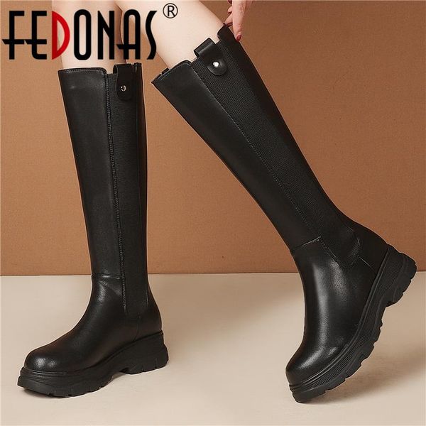 boots fedonas back zipper women knee-high classic concise rivets genuine leather thick heels female autumn winter shoes woman, Black
boots fedonas back zipper women knee-high classic concise rivets genuine leather thick heels female autumn winter shoes woman, Black