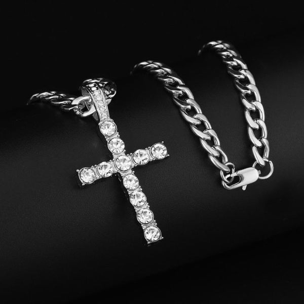 chains men hip hop cross pendant necklace with 4mm zircon tennis chain iced out bling necklaces hiphop jewelry fashion gift, Silver
chains men hip hop cross pendant necklace with 4mm zircon tennis chain iced out bling necklaces hiphop jewelry fashion gift, Silver