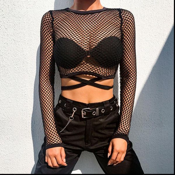 mesh goth womens shirt long sleeve see through fishnet summer casual streetwear clothing blouse, White
mesh goth womens shirt long sleeve see through fishnet summer casual streetwear clothing blouse, White