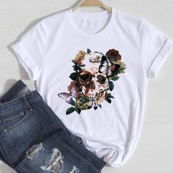 women's t-shirt t-shirts women floral skull flower fashion 2021 cute spring summer clothes graphic tshirt lady print female tee, White
women's t-shirt t-shirts women floral skull flower fashion 2021 cute spring summer clothes graphic tshirt lady print female tee, White
