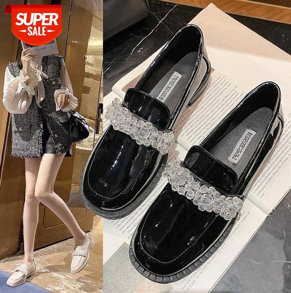 crystal flower small leather shoes, female british style ins with skirt, one-step loafers #wn7b, Black
crystal flower small leather shoes, female british style ins with skirt, one-step loafers #wn7b, Black