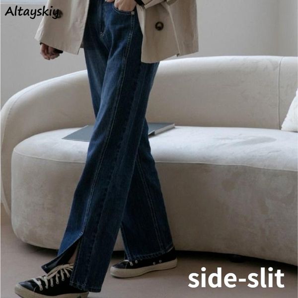 women's jeans women design side-slit zipper denim straight trousers vintage leisure loose bottom streetwear high waist mujer ulzzang, Blue
women's jeans women design side-slit zipper denim straight trousers vintage leisure loose bottom streetwear high waist mujer ulzzang, Blue