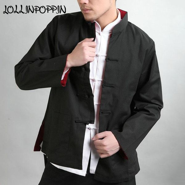 men's jackets reversible wear traditional chinese style mens cotton & linen jacket mandarin collar 2021 spring autumn tang frog closure, Black;brown
men's jackets reversible wear traditional chinese style mens cotton & linen jacket mandarin collar 2021 spring autumn tang frog closure, Black;brown
