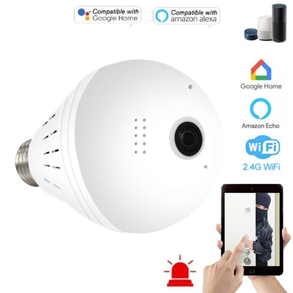 360° 960p mini camera led light smart home wireless panoramic security wifi cctv fisheye bulb lamp camaras cameras
360° 960p mini camera led light smart home wireless panoramic security wifi cctv fisheye bulb lamp camaras cameras