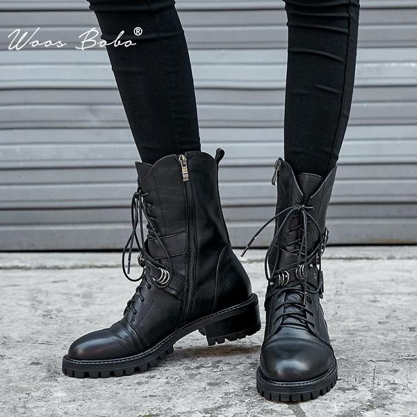 boots genuine leather short women cross belt buckle metal decoration ankle autumn/winter fashion warm, Black
boots genuine leather short women cross belt buckle metal decoration ankle autumn/winter fashion warm, Black
