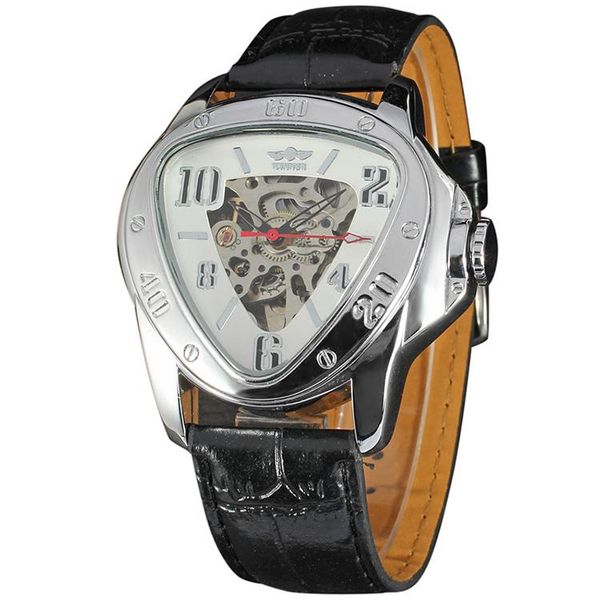 wristwatches winner triangle creative screw engraved scale bezel classic black leather wristwatch fashion men women quartz, Slivery;brown
wristwatches winner triangle creative screw engraved scale bezel classic black leather wristwatch fashion men women quartz, Slivery;brown