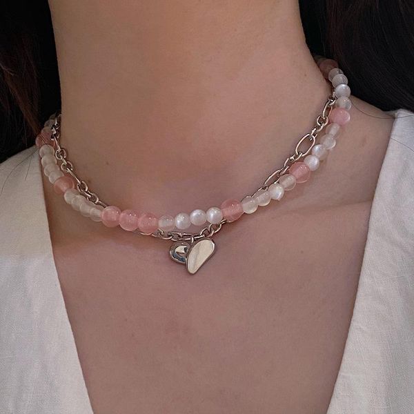 chains 2021 kpop retro pearl beaded double layer heart pendant clavicle silver color metal chain necklace for women aesthetic jewelry
chains 2021 kpop retro pearl beaded double layer heart pendant clavicle silver color metal chain necklace for women aesthetic jewelry
