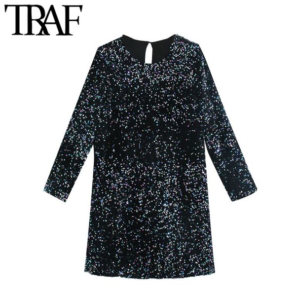 traf women fashion shiny sequin mini dress vintage o neck long sleeve party female dresses vestidos mujer 210415, Black;gray
traf women fashion shiny sequin mini dress vintage o neck long sleeve party female dresses vestidos mujer 210415, Black;gray