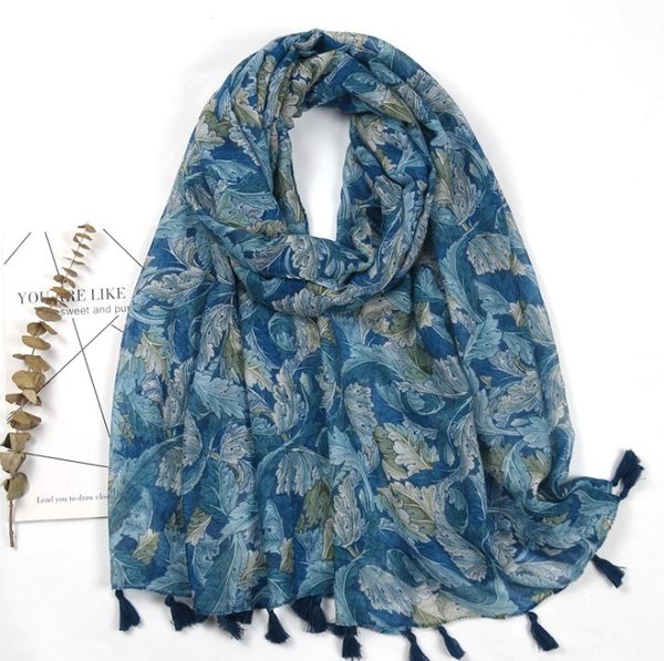 spring leaf totem bali yarn scarf women's temperament lengthen shawl anti beach towel, Blue;gray
spring leaf totem bali yarn scarf women's temperament lengthen shawl anti beach towel, Blue;gray