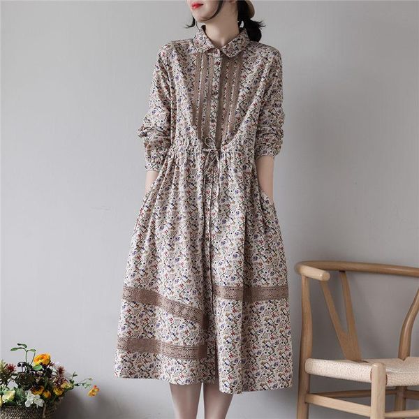 casual dresses harajuku retro floral long sleeve shirt dress for women autumn loose single-breasted waist cotton linen printed aq777, Black;gray
casual dresses harajuku retro floral long sleeve shirt dress for women autumn loose single-breasted waist cotton linen printed aq777, Black;gray