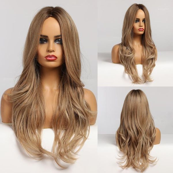 long wavy brown to blonde ombre hair middle part natural synthetic wigs for afro women daily cosplay fashion heat resistant1, Black
long wavy brown to blonde ombre hair middle part natural synthetic wigs for afro women daily cosplay fashion heat resistant1, Black